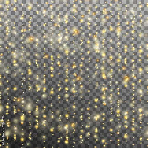 Curtains made of gold threads. EPS 10
