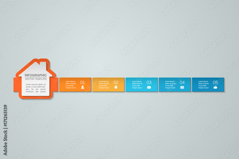 Fototapeta premium Vector infographic template for diagram, graph, presentation, chart, business concept with 5 options.