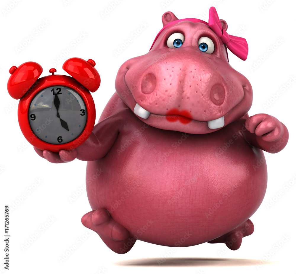 Pink Hippo - 3D Illustration Pink Hippo - 3D Illustration