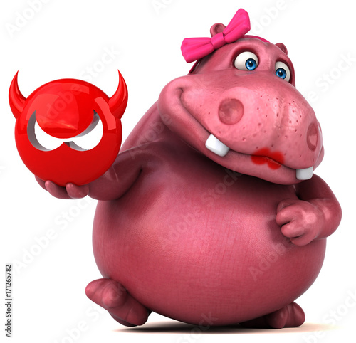 Pink Hippo - 3D Illustration