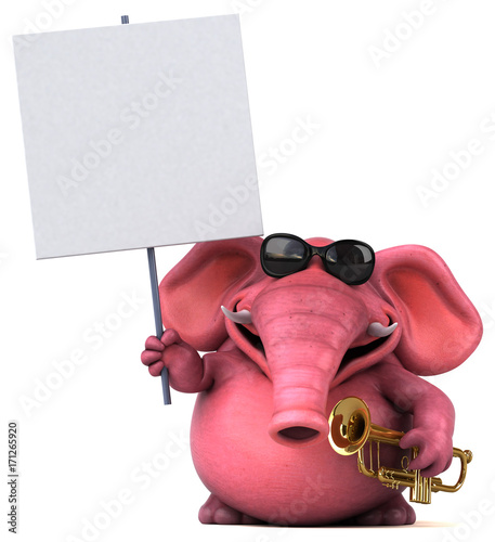 Pink elephant - 3D Illustration © Julien Tromeur