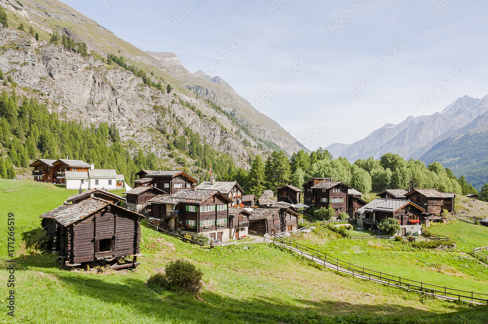 Zermatt, zum See, Blatten, Alm, Berghäuser, Walliser Häuser, Bergbauer, Alpen, Wallis, Schweizer Berge, Furi, Zmutt, Sommer, Schweiz