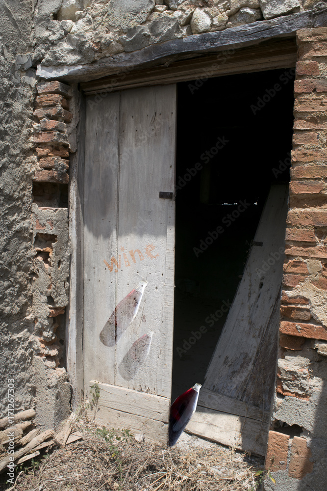 old ruined cellar of red wine old ruined cellar of red wine