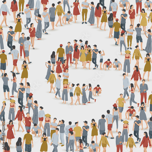 Crowd of People in The Shape of Alphabet : Vector Illustration © da_on