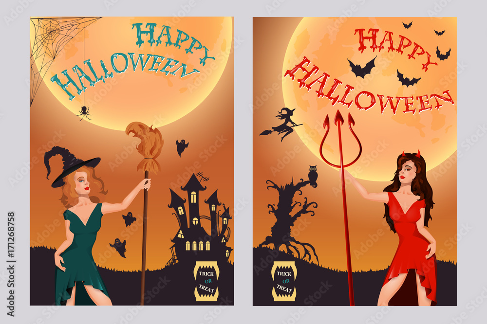 Obraz premium Halloween party. illustration