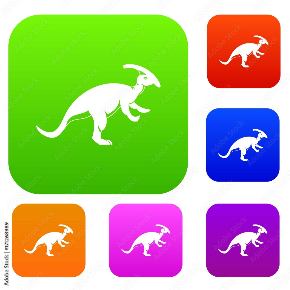 Fototapeta premium Parazavrolofus set color collection