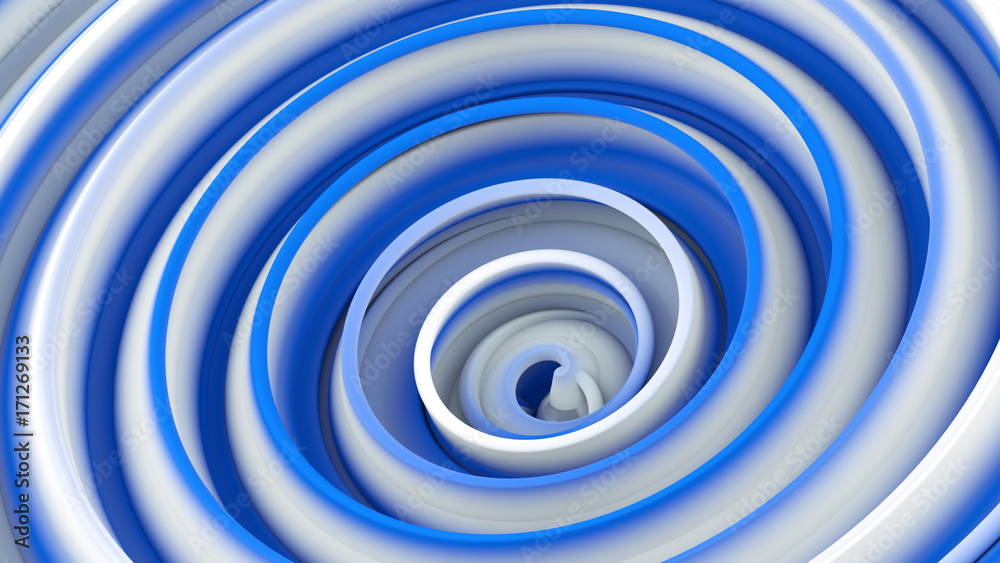 White blue twisted 3D shape White blue twisted 3D shape