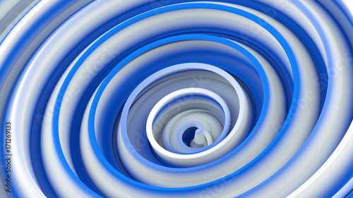 White blue twisted 3D shape