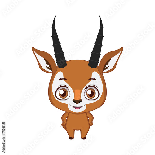Cute stylized cartoon antelope illustration ( for fun educational purposes, illustrations etc. )