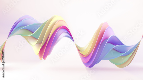 Multicolor twisted 3D shape