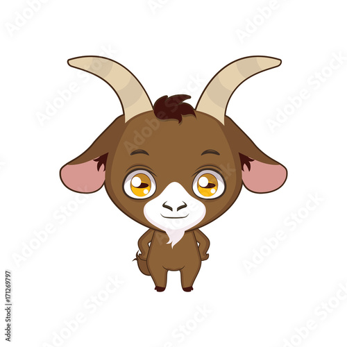Cute stylized cartoon goat illustration ( for fun educational purposes, illustrations etc. )