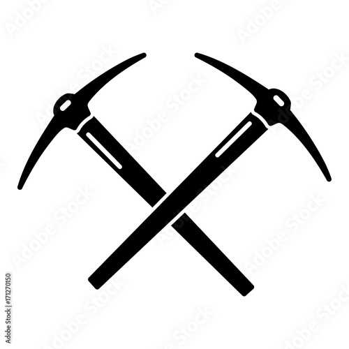 Mining pickaxe icon , simple style