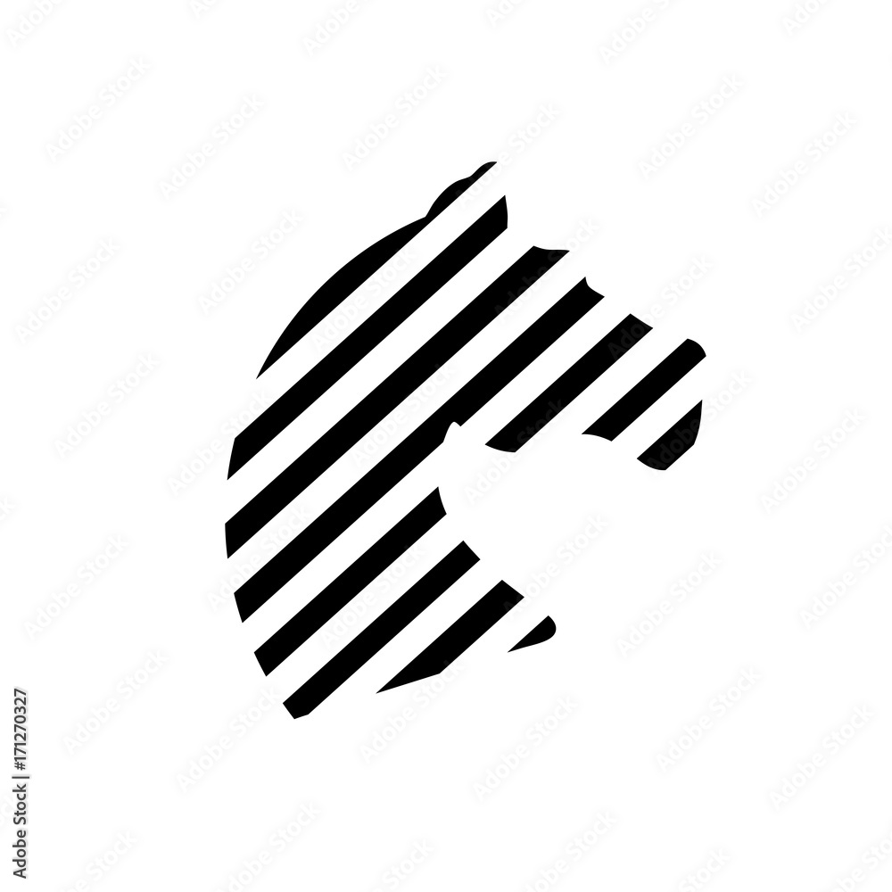 Vector sign zebra, striped horse Vector sign zebra, striped horse