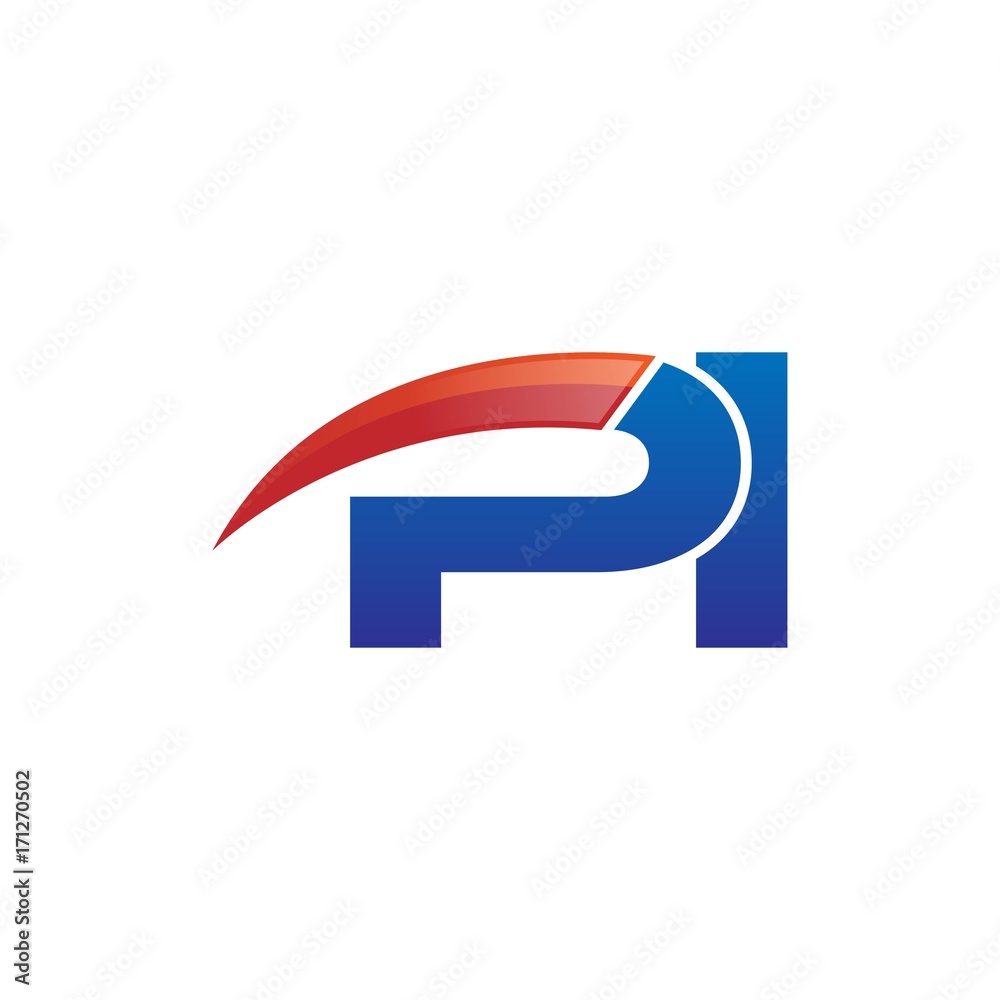 modern vector initial letters logo swoosh pi red blue modern vector initial letters logo swoosh pi red blue