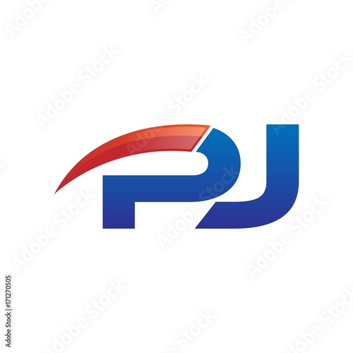 modern vector initial letters logo swoosh pj red blue Free Download modern vector initial letters logo swoosh pj red blue - GFXLoad