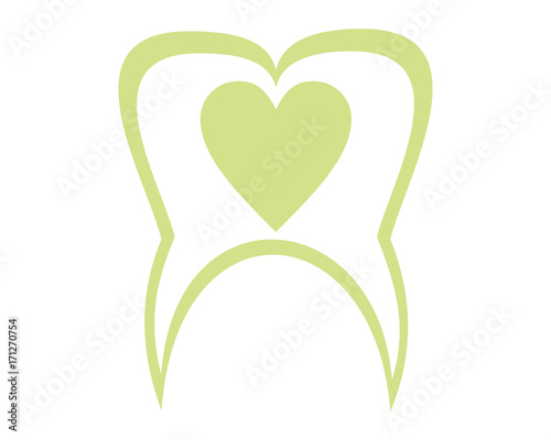heart tooth dental dentists icon logo image vector