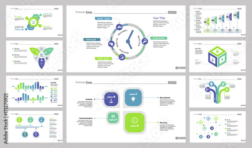 Business presentation slide design set