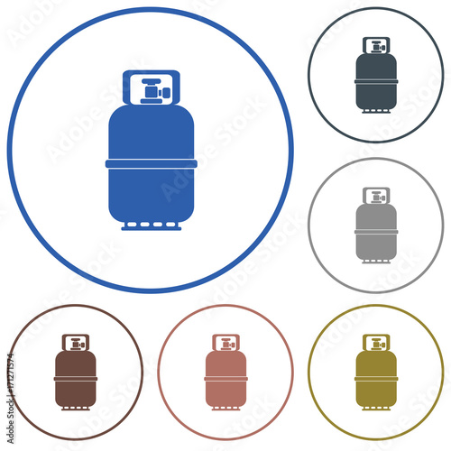Camping gas bottle icon. Flat icon isolated