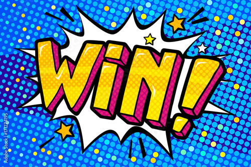 Win Message in pop art style
