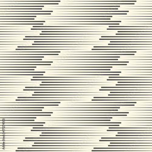 Seamless Horizontal Line Pattern. Vector Black and White Background