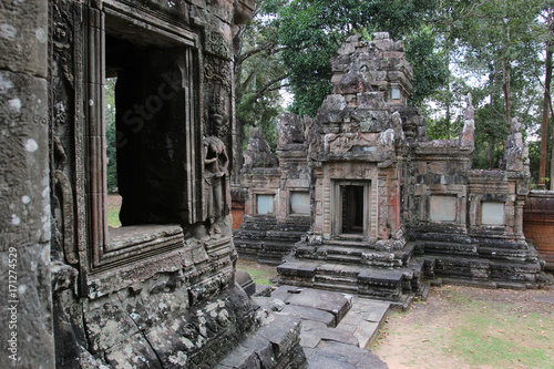 Window of the ancient temple in Cambodia