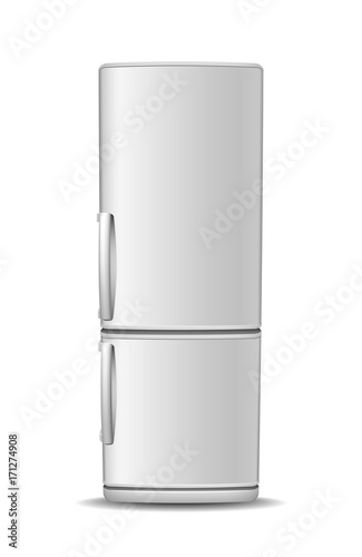 Fridge freezer isolated on white