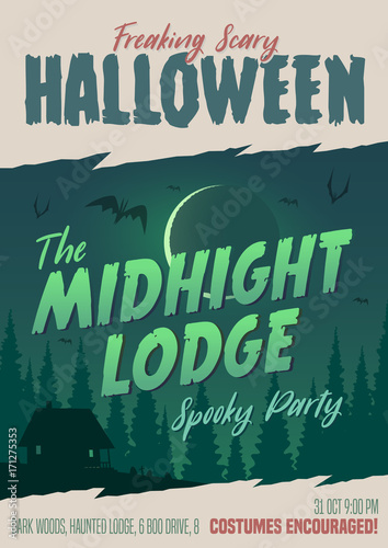 Scary Halloween Party invitation/card/background. Vector illustration.
