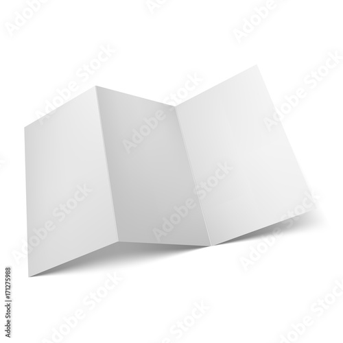 Mockup brochure. Half side view. Template ready for your design. Vector illustration. Isolated on white background.