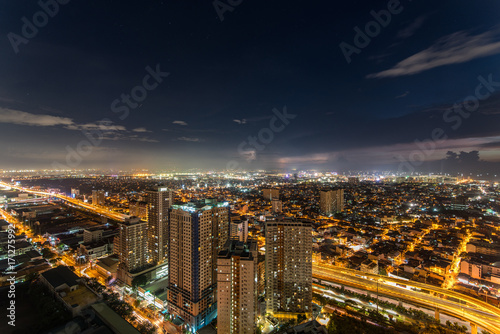 Metro Manila Skyline at Sunset , Philippines