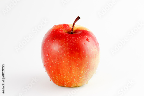 Red - yellow apple isolated on white background.