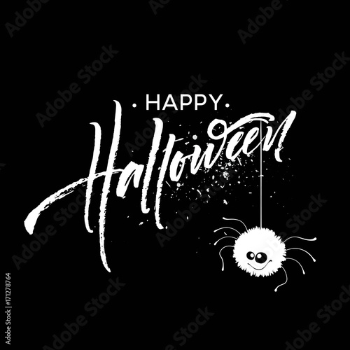 Happy Halloween lettering. Holiday calligraphy for banner, poster, greeting card, party invitation. Vector illustration