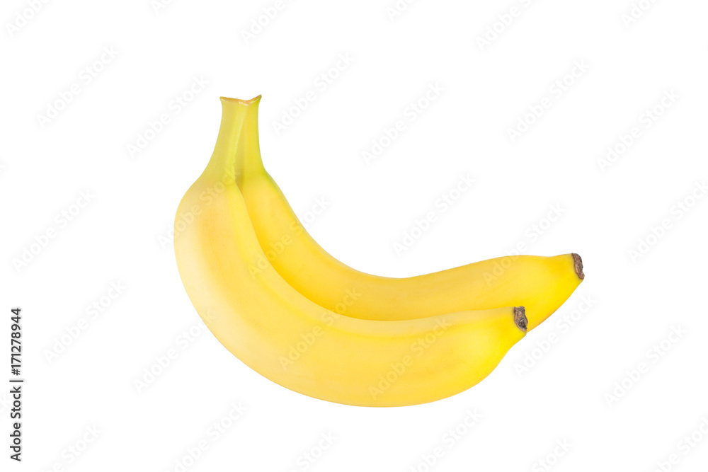 two ripe bananas on a white background two ripe bananas on a white background