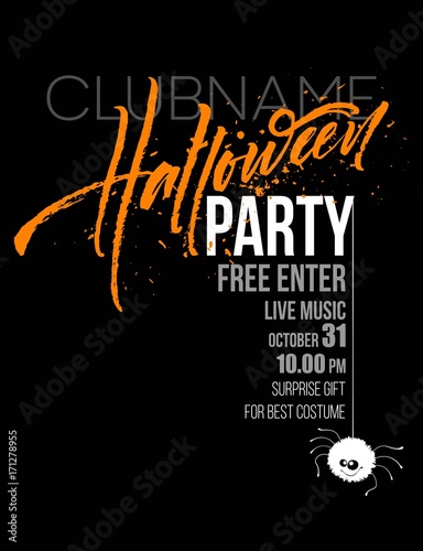 Happy Halloween lettering. Holiday calligraphy for banner, poster, greeting card, party invitation. Vector illustration