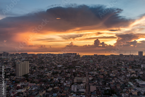 Metro Manila Skyline at Sunset , Philippines