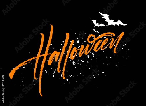 Happy Halloween lettering. Holiday calligraphy for banner, poster, greeting card, party invitation. Vector illustration