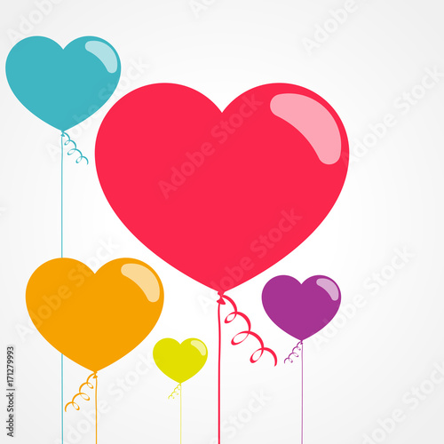 ballon forme coeur coloré