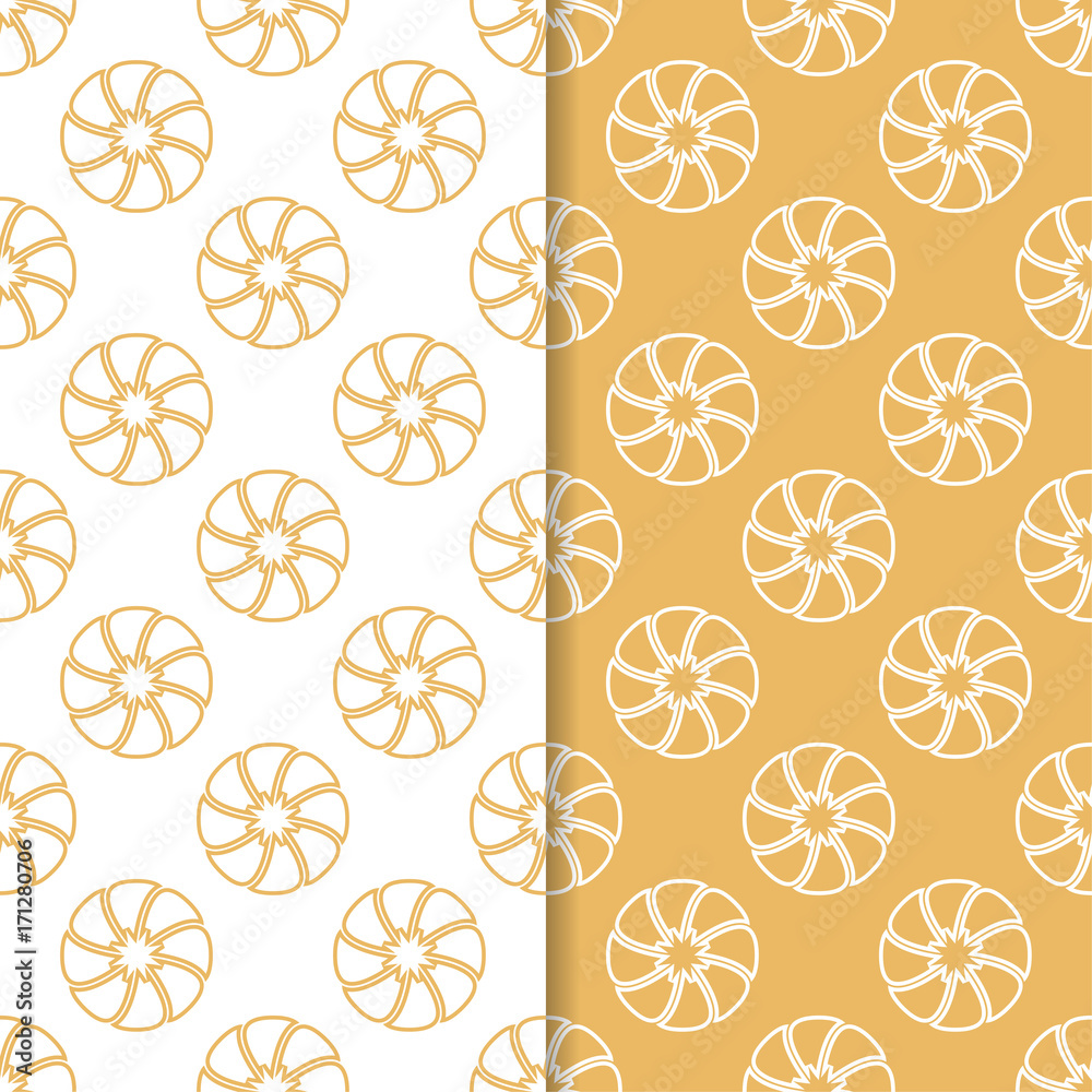 Floral seamless patterns. Set of orange vertical wallpaper backgrounds Floral seamless patterns. Set of orange vertical wallpaper backgrounds