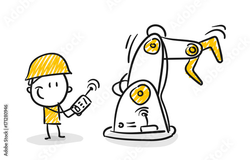 Strichfiguren / Strichmännchen: Roboter, Automation, Industrie 4.0. (Nr. 70)