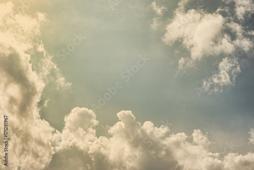 Fotografija Cloudy sky in a sunny day. Vintage stylization