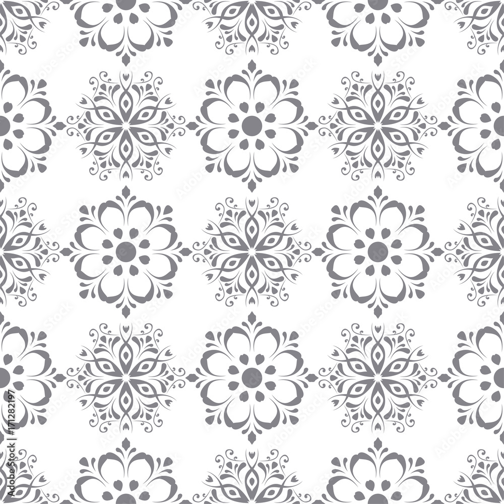 Floral seamless pattern. Gray abstract background Floral seamless pattern. Gray abstract background