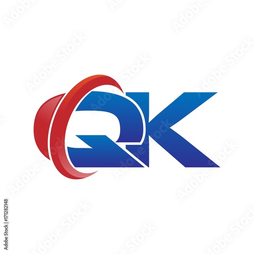 Free Download modern vector initial letters logo swoosh qk red blue - GFXLoad