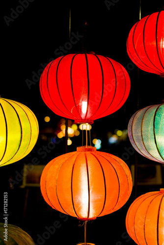 Colorful lanterns at the market street of Hoi An Ancient Town © Netfalls