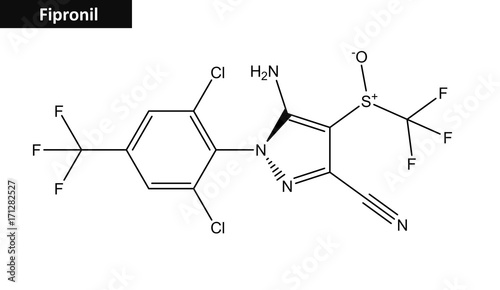 Structure of fipronil (Insecticide) photo