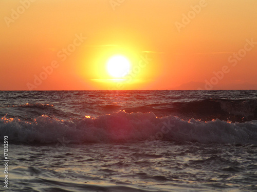 Fototapeta Naklejka Na Ścianę i Meble -  Mediterranean Sea at sunset