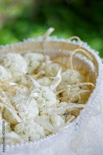 Wedding traditional thai souvenir style in basket