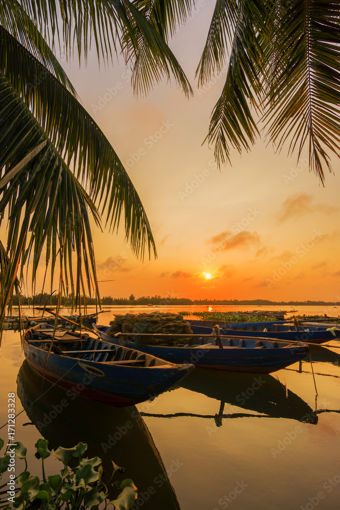 Fototapeta premium Vinh Cura Dai river in Hoi An Vietnam
