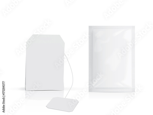 tea bag for your design and logo mock up vector template