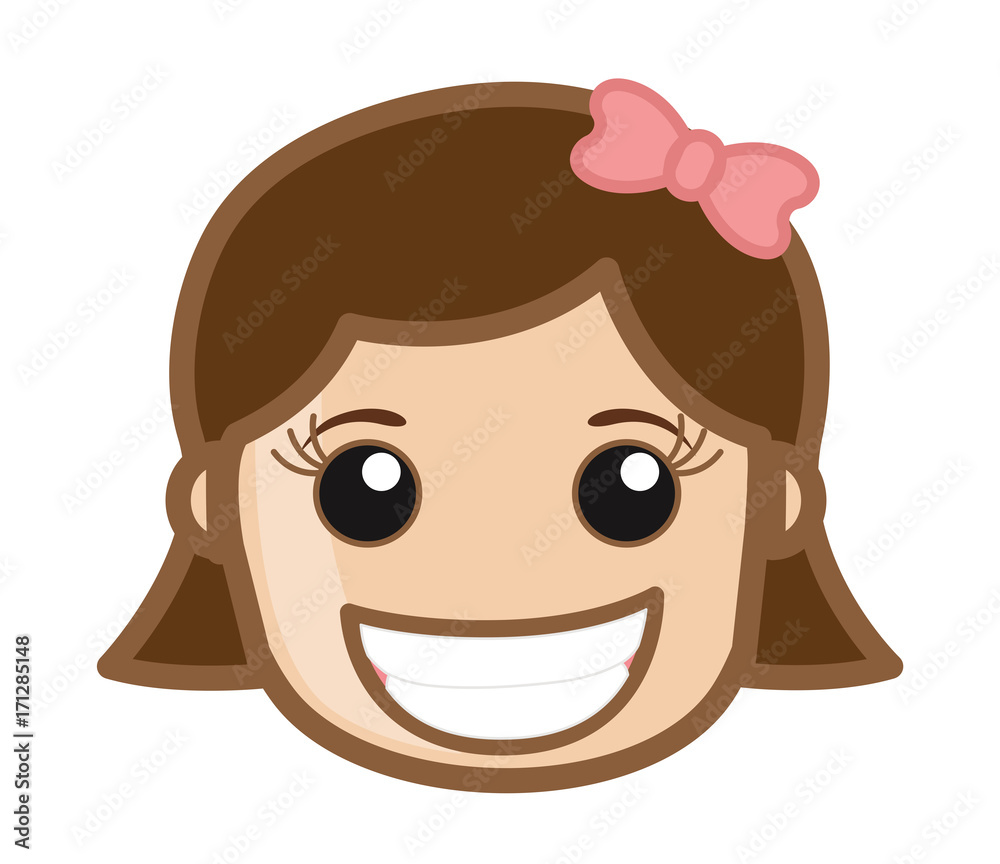 Fake Smile cheerful Little Girl Face Fake Smile cheerful Little Girl Face