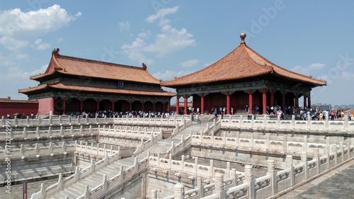 Forbidden city, The hall of preserving harmony and the hall of middle harmony Beijing, China