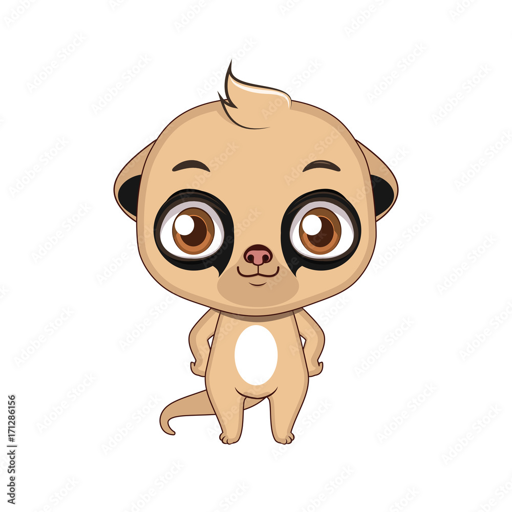 Cute stylized cartoon meerkat illustration ( for fun educational purposes,  illustrations etc. ) Stock Vector | Adobe Stock